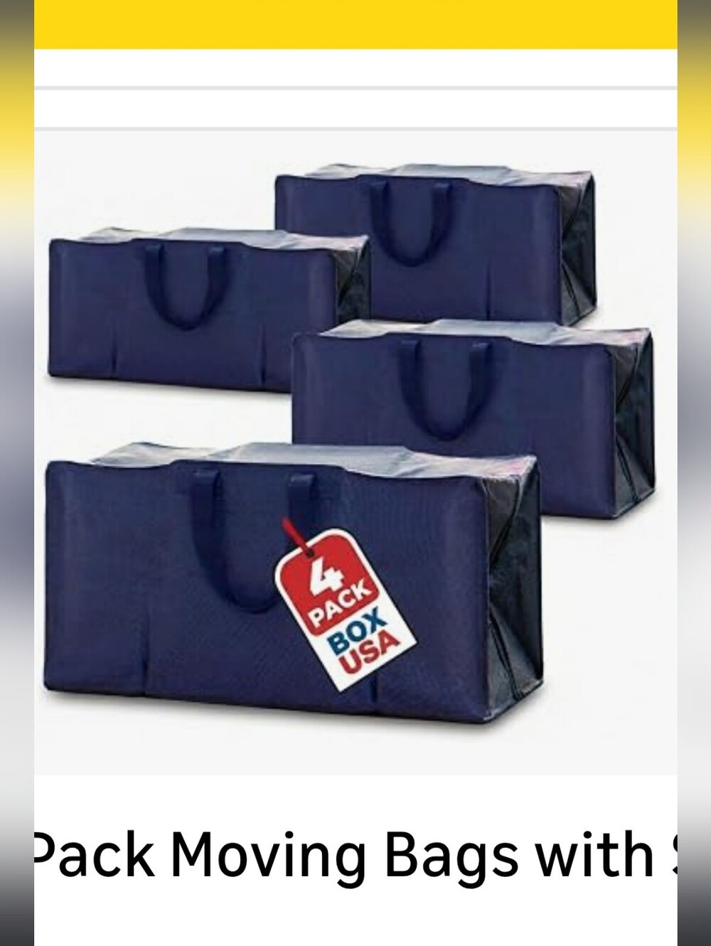 Navy Blue Moving Bags - 4 Pack